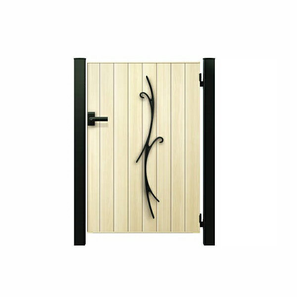 【送料無料】YKKAP ルシアス門扉TM2C型 片開き 門柱仕様 07-12 内開き仕様 UME-V-TM2C『木調 ゲート 部..