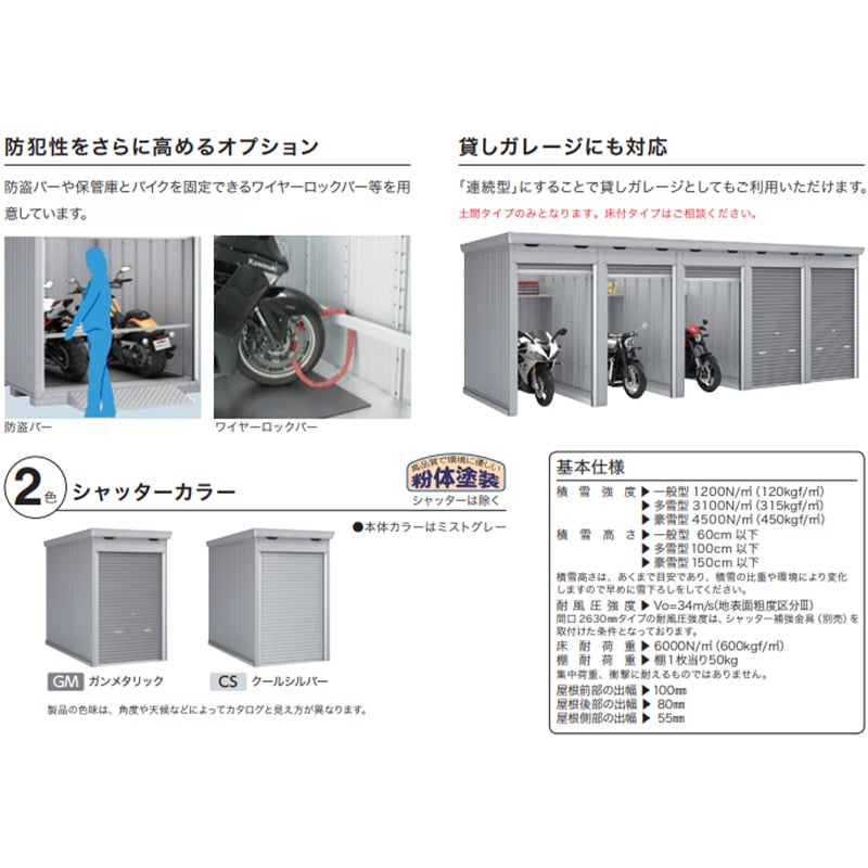 【関東・東海地方限定配送】稲葉製作所 イナバ物置 FM／バイク保管庫 FM-1422HYN ...