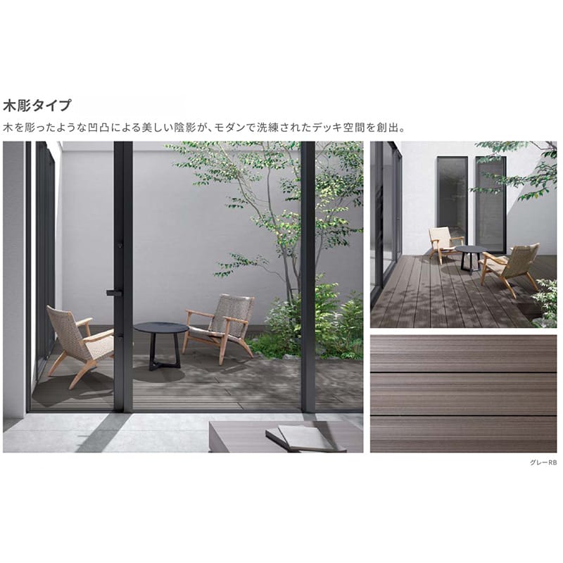 LIXIL リクシル 人工木ウッドデッキ 樹ら楽 プレーンタイプ 2.0間（3650mm） × 9尺...