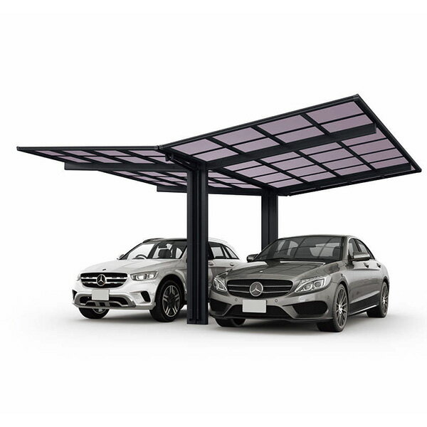 【キャンペーン対象商品】【商品のみ】カーポート 2台用 YKKAP YKK エフルージュ FIRST Z 750タイプ Y合掌セット(複合カラー) Y54-30・30M ハイルーフ柱(H25) 一般ポリカーボネート板 JCS-B 『車庫 ガレージ おしゃれ