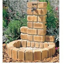 ニッコー 立水栓ユニット サークルタイプ 補助蛇口仕様（補助蛇口は別売です） パン：丸型 『水栓柱・立水栓セット 水受け付き（蛇口は別売）ニッコーエクステリア』 ブライトイエロー
