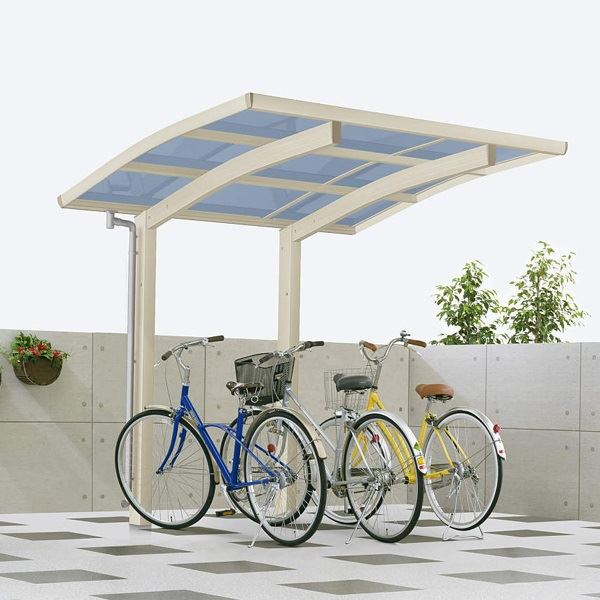 サイクルポート YKKAP アリュース ミニ 600タイプ 22-21 ポリカ屋根 標準基本セット 『サビに強いアル..