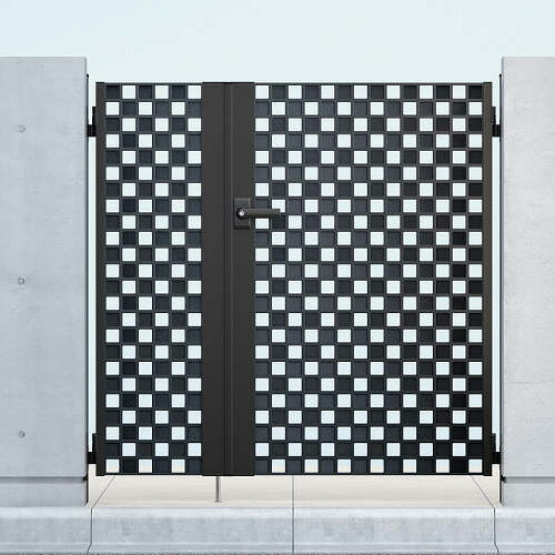 【送料無料】YKKAP シャローネ門扉 SC02型 04・08-12R（L) 門柱・親子開きセット『ゲート 部材 ガーデ..