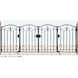 【送料無料】YKKAP シャローネシリーズ トラディシオン門扉1型 07-12 門柱・4枚折戸セット『ゲート 部..