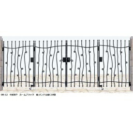 【送料無料】YKKAP シャローネシリーズ トラディシオン門扉9型 07-12 門柱・4枚折戸セット『ゲート 部..
