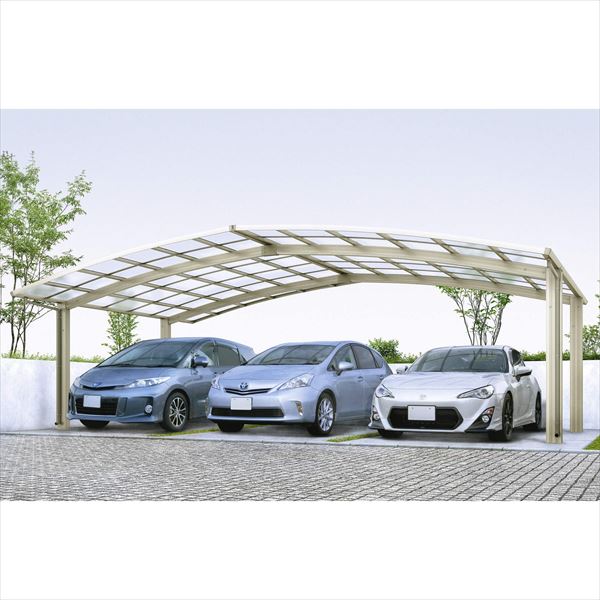 【キャンペーン対象商品】【商品のみ】カーポート 3台用 YKKAP YKK アリュース 600タイプ 単体セット 51-80M H25 ポリカーボネート屋根 Y...