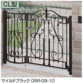 【送料無料】リクシル アプローチ ルナ CL型 柱使用 07-10 片開き 施錠なし取手『アルミ門扉』『LIXIL ゲート 部材 ガーデン 住宅 境界 入口 塀 壁 diy おしゃれ 鋳物 洋風 門扉』 マイルドブラック