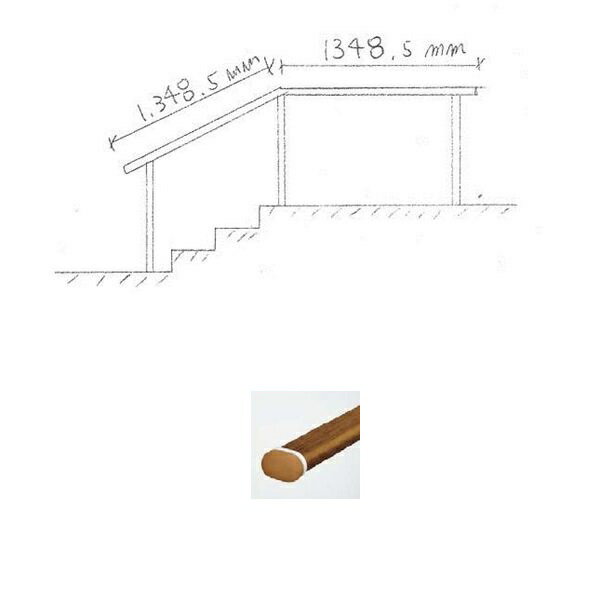 『セット販売』　YKKAP　歩行補助用手すり　パルトナーUDフェンス1型　B型笠木　1コーナーセット　 手すり：木調色