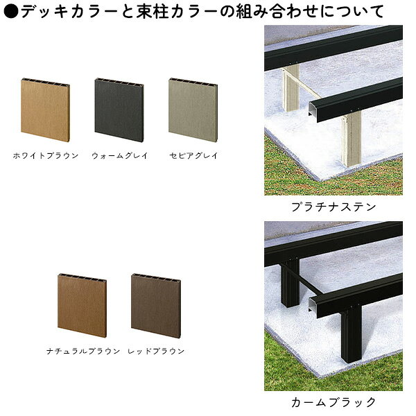 【送料無料】YKKAP リウッドデッキS 束柱Uタイプ(埋込式) 2連棟セット 間口(W) 4間...