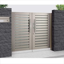 【送料無料】【法人様限定商品 個人宅・現場配送不可】四国化成 アルディ門扉2型 柱仕様 0914 両開き 『ゲート 部材 ガーデン 住宅 境界 入口 塀 壁 diy おしゃれ 形材 門扉』 ステンカラー