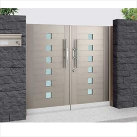 【送料無料】【法人様限定商品 個人宅・現場配送不可】四国化成 アルディ門扉5型 柱仕様 0912 両開き ..