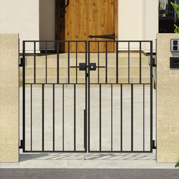 【送料無料】三協アルミ キャスタイル3型 アルミ鋳物門扉 0812 両開きセット 門柱タイプ『ゲート 部材 ガーデン 住宅 境界 入口 塀 壁 diy おしゃれ 鋳物 洋風 門扉』 門柱タイプ