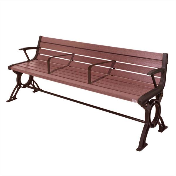 ミヅシマ工業 セパレートベンチSB6 背肘付 SB6-LWE 244-0672 『ガーデンベンチ・公共向け』