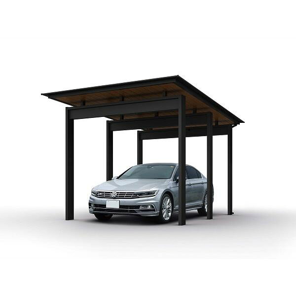 YKK カーポート エクスティアラ ルーフ 単体セット 51-34NH ハイルーフ柱 積雪50cm用 ダウンライト付き 軒天カラー:アルミ形材 『 カーポート ...