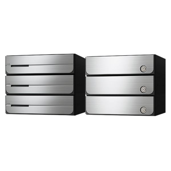 ナスタ 集合住宅用ポスト 前入後出/室内タイプ ヨコ型/上開き 可変ダイヤル錠 戸数...