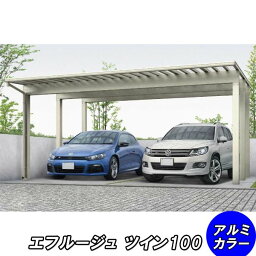 【送料無料】【2台用】全国配送 YKK YKKAP カーポート エフルージュ ツイン100 57-54H ハイルーフ 熱線遮断ポリカ板 『 カーポート 車庫 ガレージ 駐車場 屋根 diy 』