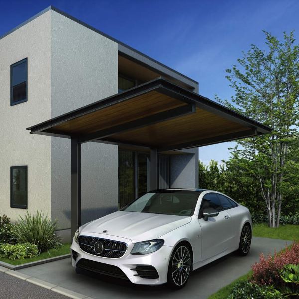 全国配送 YKK ルシアス カーポート 750タイプ 1台用 54-24 H28 単体納まり アルミ屋根『 カーポート 車庫 ガレージ 駐車場 屋根 diy 』 複合カラー