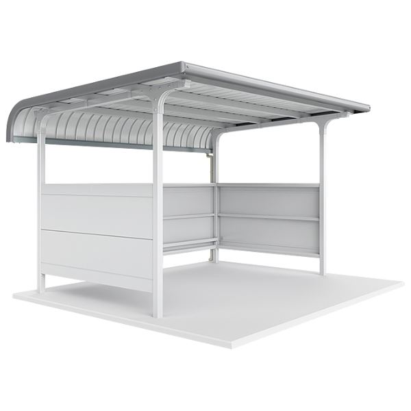 配送は東海・関東地方限定 イナバ物置 自転車置場 BMタイプ 両支持柱 R屋根 腰パネル付 豪雪型 BM-24S 6台収納