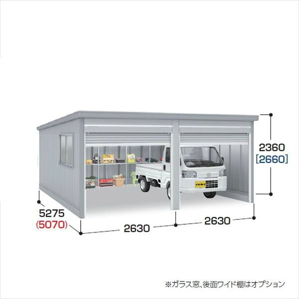 Rakuten - 【送料無料】イナバ物置 GARADIA ガレーディア 2連棟 GRN-2652SL-2 豪雪型 標準屋根 2台用 『 車庫 ガレージ 倉庫 シャッター コンテナ カーポート diy キット 自転車 バイク 駐車場 』