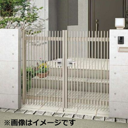 【送料無料】リクシル ハイ千峰（せんぽう） 柱使用 09-10 両開き『アルミ門扉』『LIXIL ゲート 部材 ..