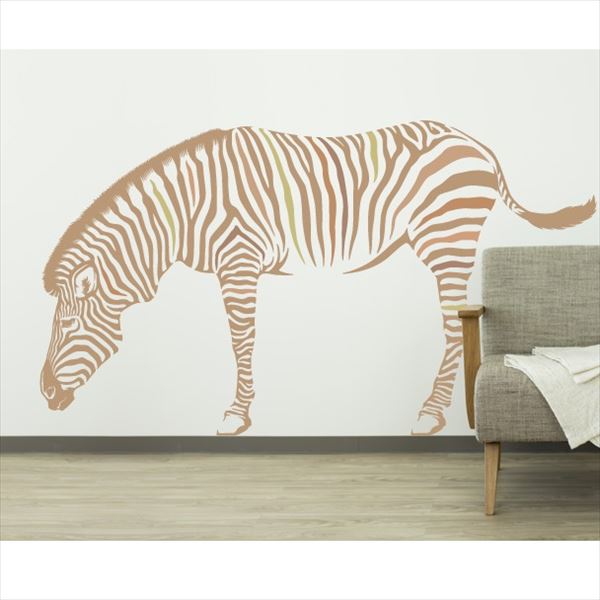 東京ステッカー 高級ウォールステッカー 動物 シマウマ Lサイズ ＊TS0012-FL ベージュ 『おしゃれ かわ..