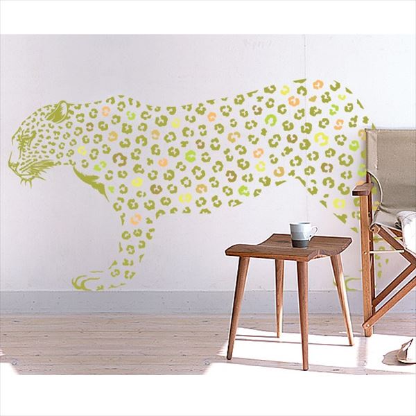 東京ステッカー 高級ウォールステッカー 動物 ヒョウ Lサイズ ＊TS0019-EL イエロー 『おしゃれ かわい..