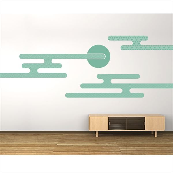 東京ステッカー 高級ウォールステッカー 和風 エ霞 Mサイズ ＊TS0050-CM 青磁色 『おしゃれ かわいい』 『壁 シール』