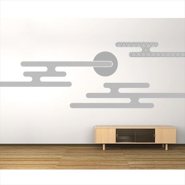 東京ステッカー 高級ウォールステッカー 和風 エ霞 Lサイズ ＊TS0050-FL 銀鼠 『おしゃれ かわいい』 『壁 シール』