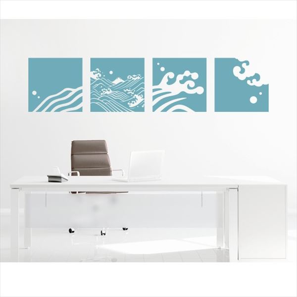 東京ステッカー 高級ウォールステッカー 和風 荒波に富士 Lサイズ ＊TS0030-CL 千歳緑 『おしゃれ かわ..