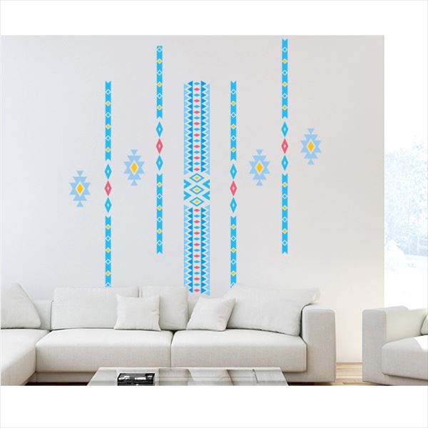 東京ステッカー 高級ウォールステッカー グラフィックアート トライバル Lサイズ ＊TS0016-CL ブルー ..