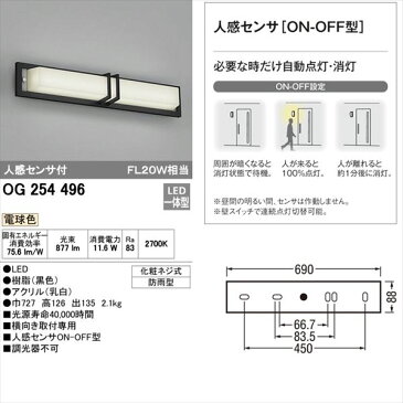 オーデリック　ポーチライト　# OG 254 496　　人感センサ付　＊電球色