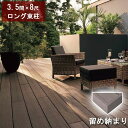 リクシル デッキDS 留め納まり 3.5間×8尺 ロング束柱Aセット(固定束 高さ1000mm) 『ウッドデッキ 人工木』