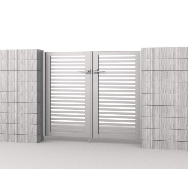 【送料無料】三協アルミ レジリア Y2型 0814 両開きセット 門柱タイプ『ゲート 部材 ガーデン 住宅 境..