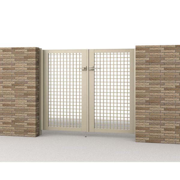 【送料無料】三協アルミ レジリア TY型 0714 両開きセット 門柱タイプ『ゲート 部材 ガーデン 住宅 境界 入口 塀 壁 diy おしゃれ 形材 門扉』