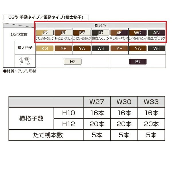 エクステリアのプロショップ キロのYKKAP ルシアスアップゲート 03型 33-12 標準 電動タイプ 複合カラー｜アングル3