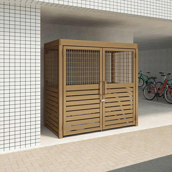 【法人様限定商品 個人宅・現場配送不可】四国化成 ゴミストッカーAMR2型 開き戸式 積雪荷重3000N/m2 メッシュ+横面格子 連棟ユニット LGAMR2T...