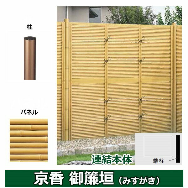 リクシル 竹垣フェンス 京香 御簾垣 ユニット型 間仕切りタイプ 両面仕様セット 連...