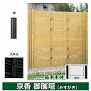 リクシル 竹垣フェンス 京香 御簾垣 ユニット型 間仕切りタイプ 両面仕様セット 基本本体 柱:マイルドブラック 丸柱 W-20 T-24 黒竹