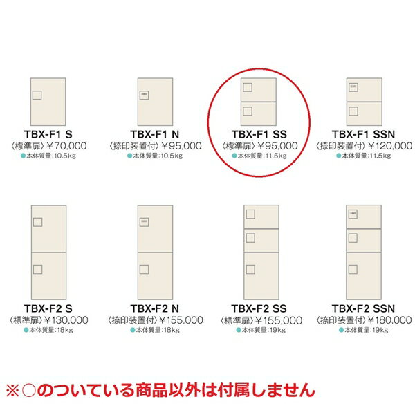 ダイケン　宅配ボックス　TBX-F1 SSユニット（標準扉）　1段仕様　*捺印装置付ユニットが別途必要です。