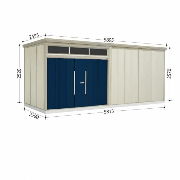 グルメギフトキャンペーン対象 タクボ物置 JNA／トールマン　ブライト JNA-5822D 標準屋根 標準棚 一般型 『 物置 屋外 大型 倉庫 小屋 収納庫 物置き diy キット 大容量 吊り戸 鍵つき タイヤ 庭 おしゃれ 』 ディープブルー(4)