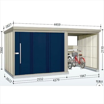 タクボ物置 TP/ストックマンプラスアルファ TP-S43R26 多雪型 標準屋根 『収納庫 倉庫 屋外 自転車 中型 大型』 ディープブルー