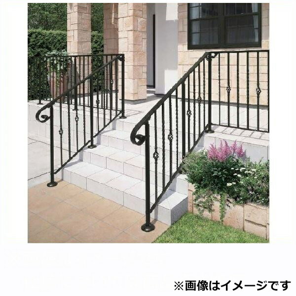 YKKAP　シャローネ　歩行補助手すりシリーズ　1B型　本体　平地用　 端部用(ストレート端部)　T100 カームブラック