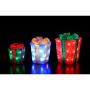 友愛玩具 LEDクリスタル モチーフ3連プレゼントボックス WG-23461 『クリスマス 屋外 LED イルミネーション ライト』