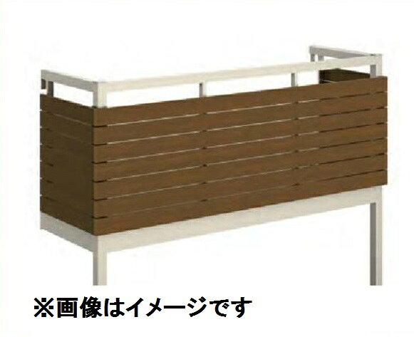 Rakuten - YKKAP ルシアスバルコニー 屋根置式 横格子 関東間 ロング柱 2間×5尺 床材リウッド アルミ+アルミカラー 『後付バルコニー 洗濯物干し場 リフォーム向け アルミ製』
