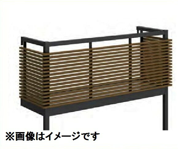 YKKAP ルシアスバルコニー 屋根置式 台形格子 関東間 標準柱 2間×6尺 床材 樹脂製デッキ アルミ+木調カラー 『後付バルコニー 洗濯物干し場 リフォーム向け アルミ製』