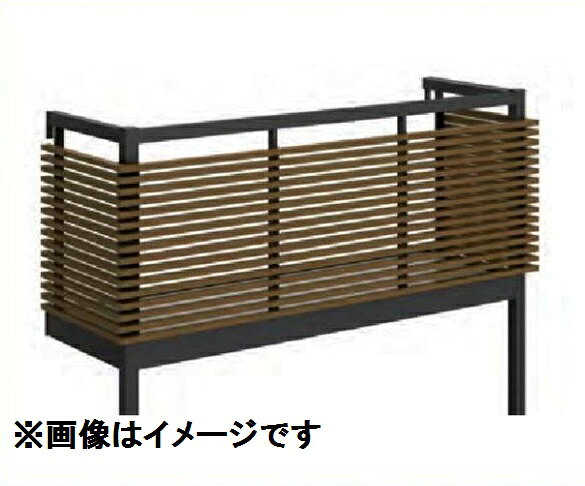 乐天商城 - YKKAP ルシアスバルコニー 屋根置式 台形格子 メーターモジュール ロング柱 1間×6尺 床材 樹脂製デッキ アルミ+木調カラー 『後付バルコニー 洗濯物干し場 リフォーム向け アルミ製』