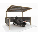 【法人様限定商品 個人宅・現場配送不可】四国化成 サイクルポート V-R クローズタイプ 基本セット(単独用) 積雪20cm 標準高 屋根材:ポリカ板 VCC-...
