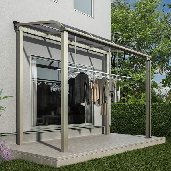 【送料無料】YKK テラス屋根 独立納まり ソラリア 1.5間×10尺 柱標準タイプ 関東間 単体 アール型 上止..