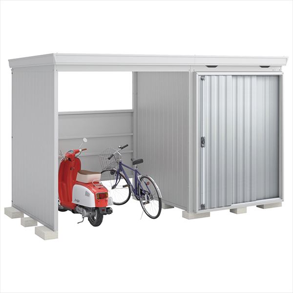 【自転車置場　駐輪】イナバ物置 FW／フォルタ ウィズ FW-22K+1818S PS スタンダード　左側開放スペース 一般型『物置 屋外 大型 diy』【関東・東海地方限定配送】【追加金額で取付工事可能】 PS（プラチナシルバー）