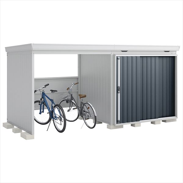 【自転車置場　駐輪】イナバ物置 FW／フォルタ ウィズ FW-22K+2218H CG ハイルーフ　左側開放スペース 多雪型『物置 屋外 大型 diy』【関東・東海地方限定配送】【追加金額で取付工事可能】 CG（チャコールグレー）(4)